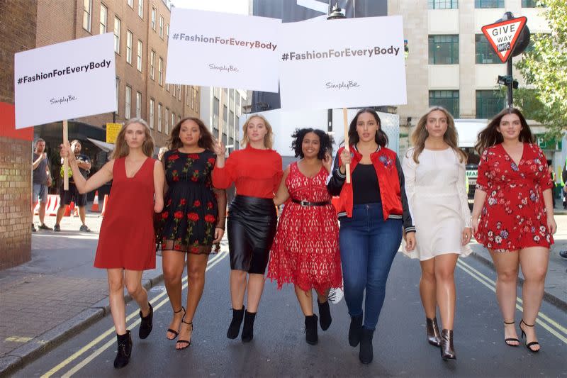 The models marched for size equality. (Photo courtesy Simply Be)