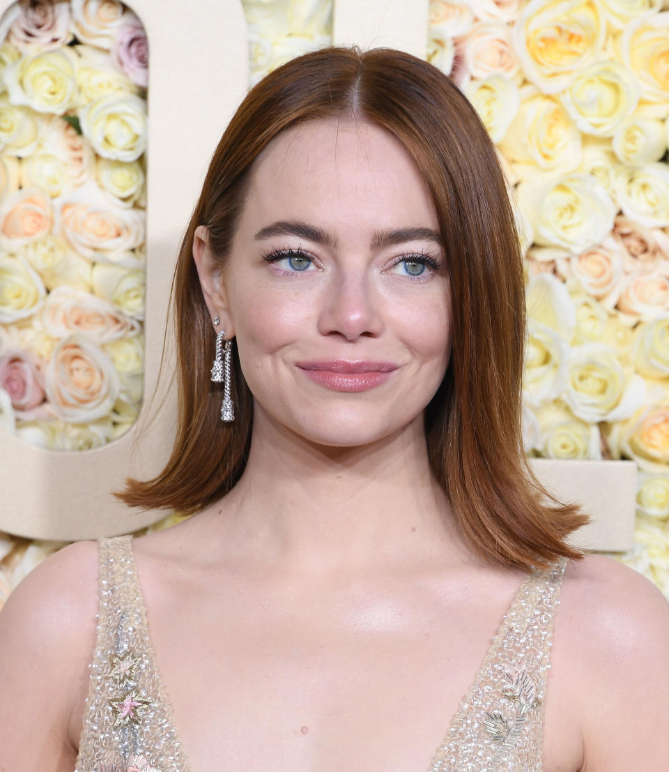 BEVERLY HILLS, CALIFORNIA - JANUARY 7: Emma Stone attends the 81st Annual Golden Globe Awards at The Beverly Hilton on January 7, 2024 in Beverly Hills, California. (Photo by Steve Granitz/FilmMagic)