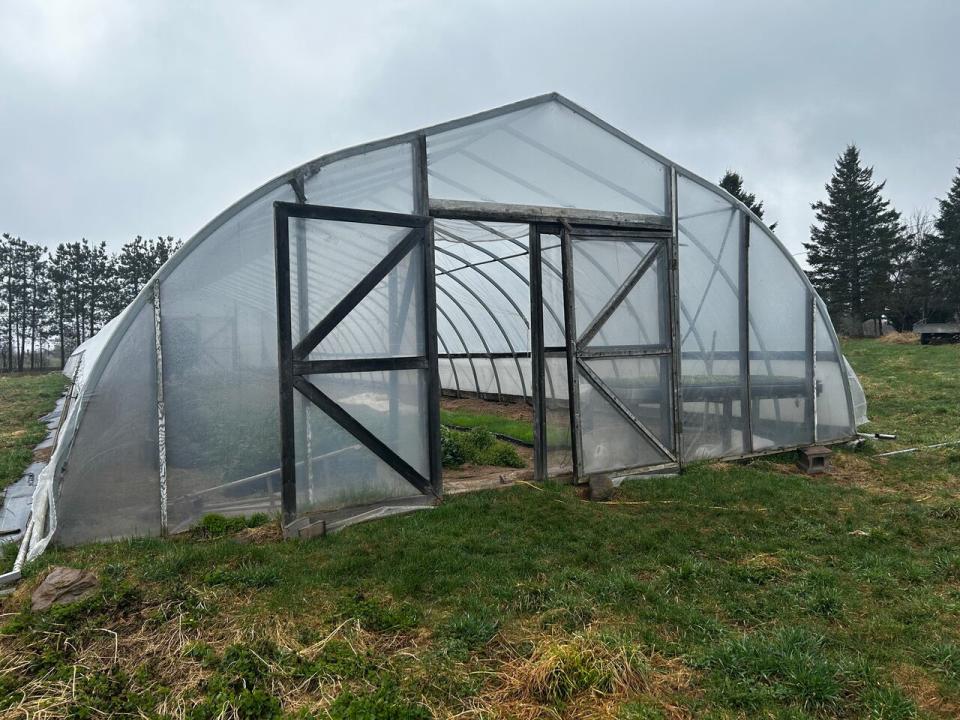 Alyson Chisolm uses this greenhouse to grow produce on her farm in Kent County. 