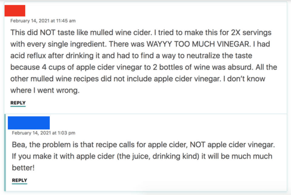 "NOT apple cider vinegar"