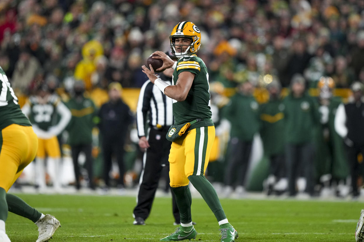 Packers quarterback Jordan Love continued his hot streak with another good game against the Chiefs. (Photo by Todd Rosenberg/Getty Images)