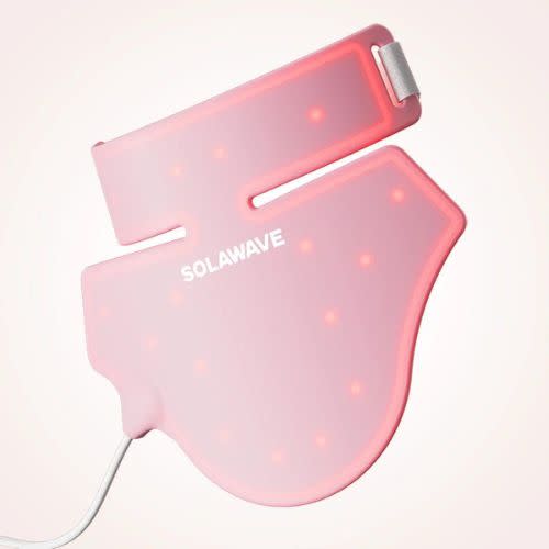 pink light therapy chest and neck mask