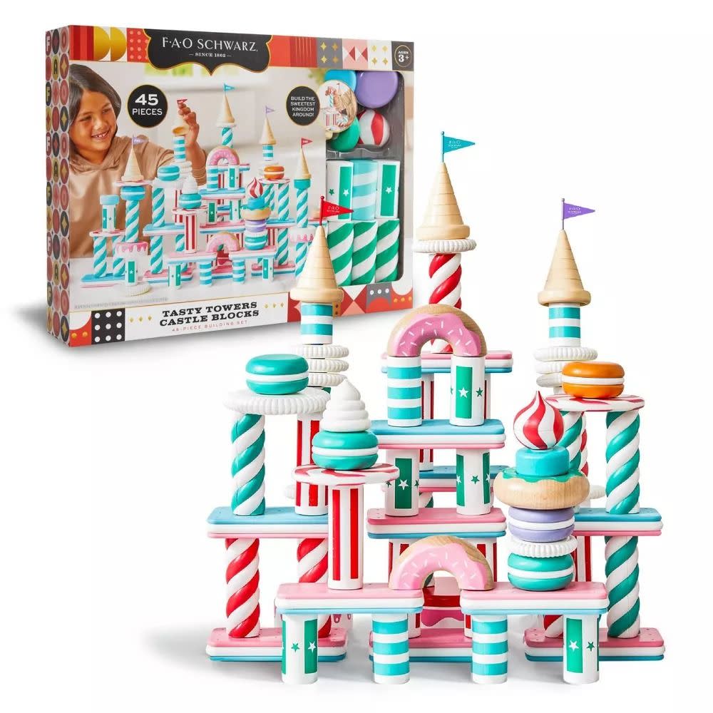 <p><a href="https://go.redirectingat.com?id=74968X1596630&url=https%3A%2F%2Fwww.target.com%2Fp%2Ffao-schwarz-tasty-towers-castle-blocks-building-set-45pcs%2F-%2FA-84799887&sref=https%3A%2F%2Fwww.goodhousekeeping.com%2Fchildrens-products%2Ftoy-reviews%2Fg29352000%2Fbest-toys-gifts-for-4-year-old-girls%2F" rel="nofollow noopener" target="_blank" data-ylk="slk:Shop Now;elm:context_link;itc:0;sec:content-canvas" class="link rapid-noclick-resp">Shop Now</a></p><p>Tasty Towers Castle Blocks Building Set</p><p>target.com</p><p>$39.99</p><span class="copyright">FAO Schwarz</span>