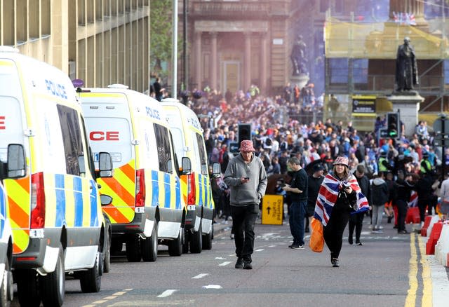 Riot police moved in to disperse the crowds later in the day