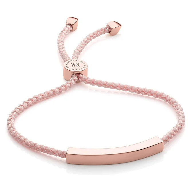 Linear Friendship Bracelet in Ballet Pink. Image via Monica Vinader.