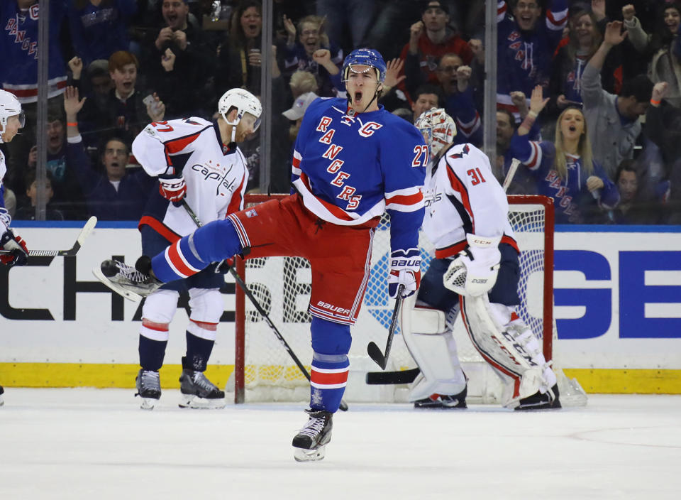 Ryan McDonagh celebrates his goal