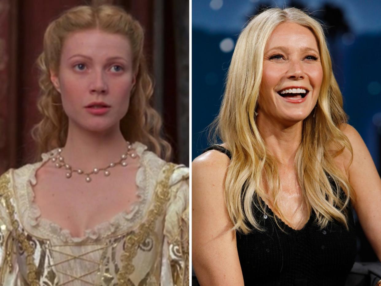 gwyneth paltrow in shakespeare in love and in 2021 on jimmy kimmel