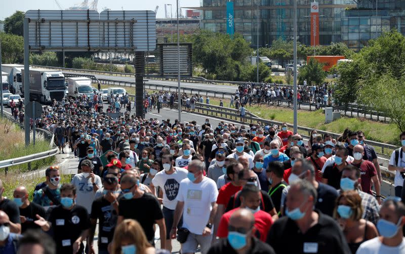 Protest against the closure of the Nissan factory in Barcelona