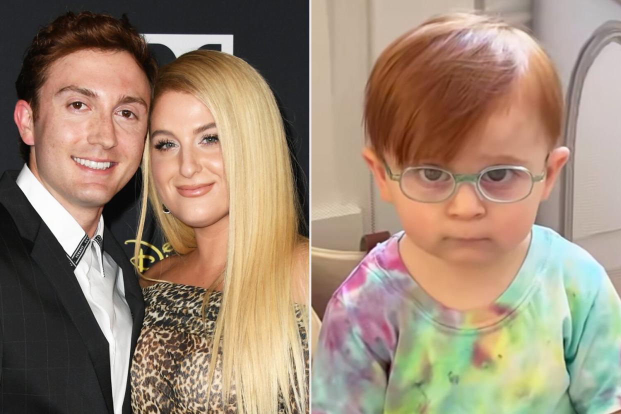 Meghan Trainor son Riley with glasses