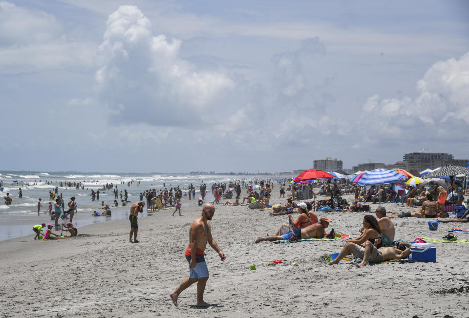 COCOA BEACH, FL - MAY 23: Cocoa Beach was crowded on Memorial Day weekend.. (Photo by Jonathan Newton/The Washington Post via Getty Images)