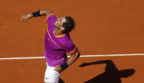 <p>Rafael Nadal of Spain celebrates after defeating Novak Djokovic of Serbia in their mens semifinal tennis match at the Madrid Open tennis tournament in Madrid, Spain, May 13, 2017. Nadal won the match 6-2, 6-4. (Photo: Daniel Ochoa de Olza/AP) </p>