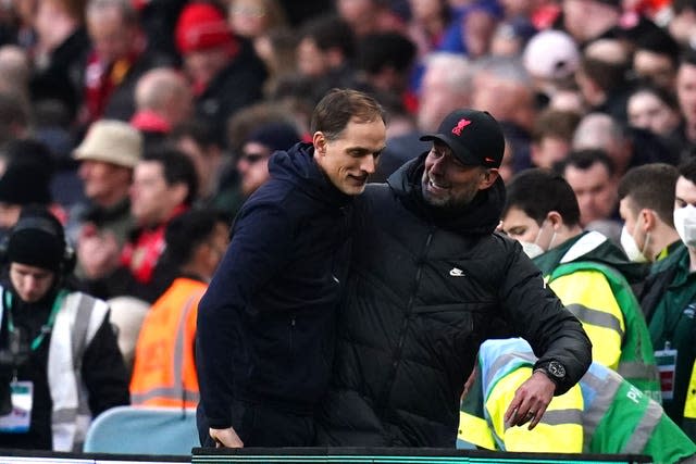 Jurgen Klopp (right) and Thomas Tuchel will go head to head at the FA Cup final