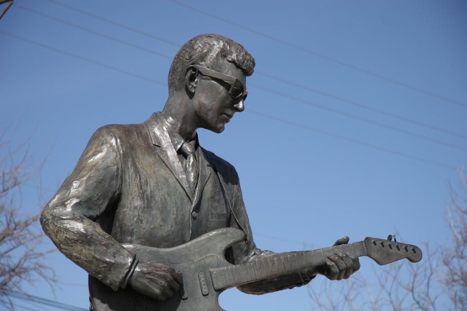 Buddy Holly, the most famous of Lubbock's singers, now is remembered by a statue across the street from the Buddy Holly Center.