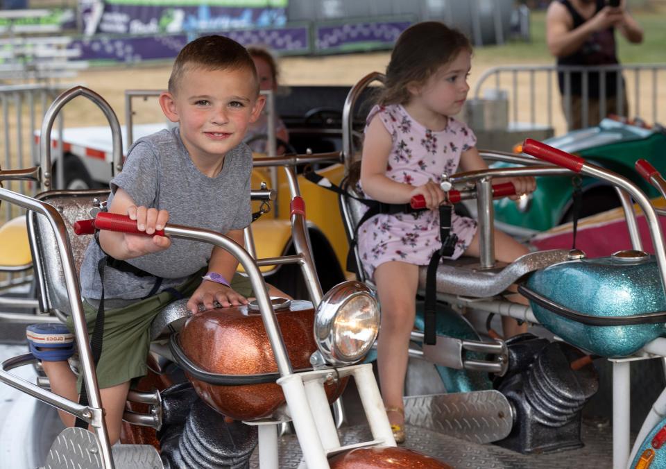 Kids enjoy the motorcycle ride at the 2022 Monmouth County Fair in Freehold.