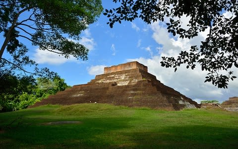 The ancient Mayan archaeological site located a mile or so from Comalcalco - Credit: AP