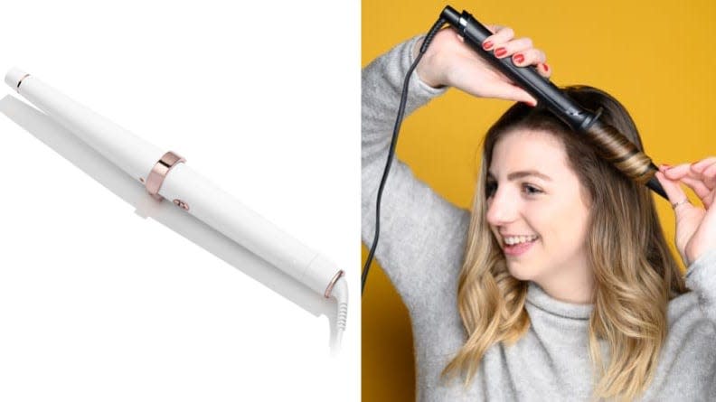 The GHD curling iron heats up in six seconds.