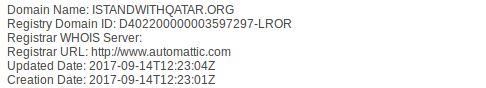 IStandWithQatar.com WHOIS screenshot