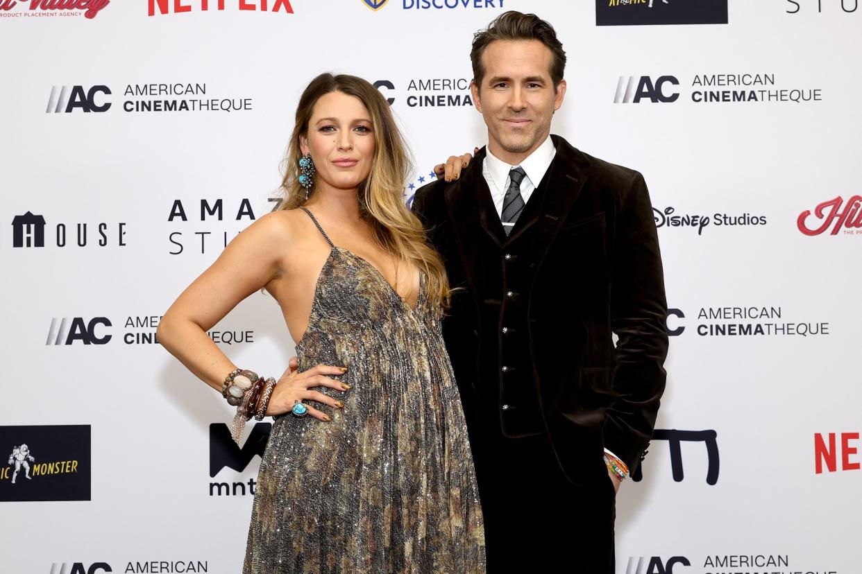 Blake Lively and Honoree Ryan Reynolds attend the 36th Annual American Cinematheque Awards at The Beverly Hilton on November 17, 2022 in Beverly Hills, California.