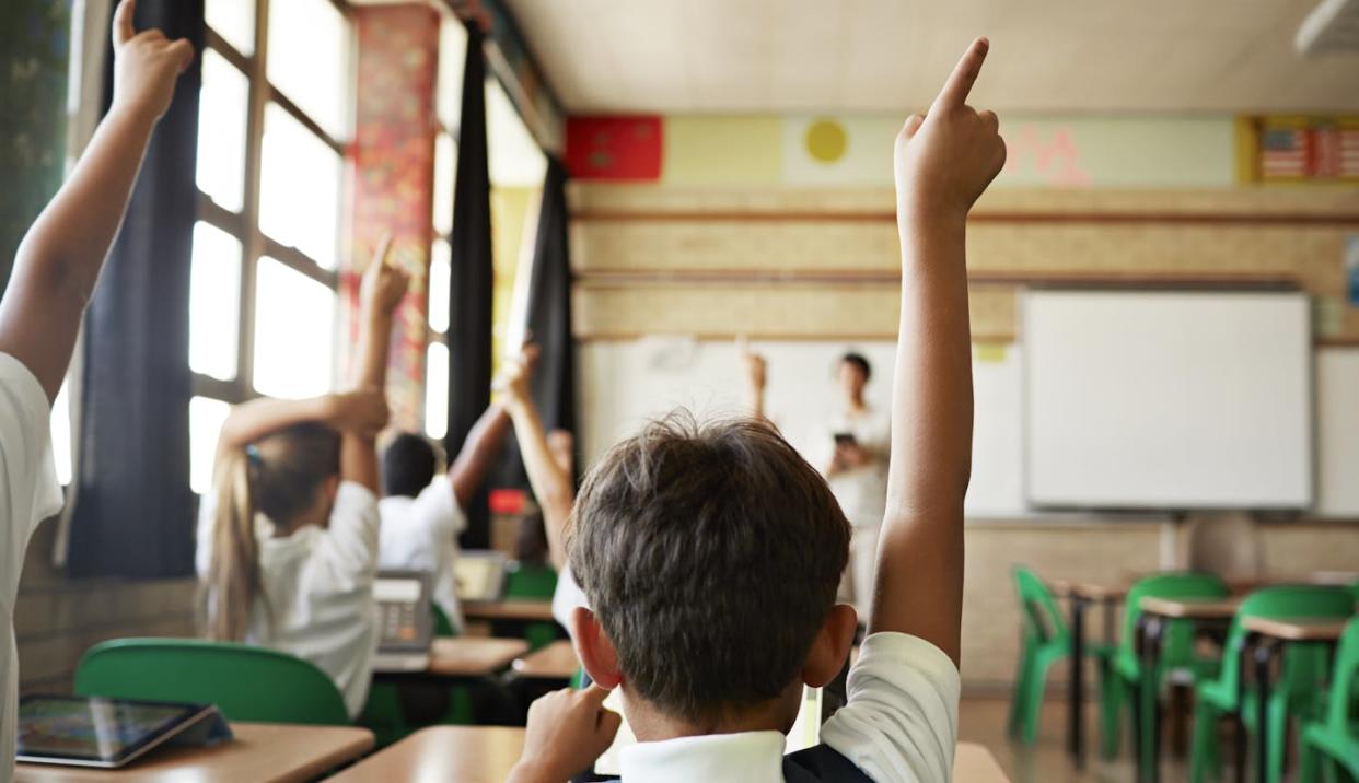 English language learners are among the most likely to be assigned to unqualified teachers in Texas. <a href="https://www.gettyimages.com/detail/photo/rear-view-of-boy-with-raised-hand-in-class-royalty-free-image/493189993?phrase=classroom&adppopup=true" rel="nofollow noopener" target="_blank" data-ylk="slk:Klaus Vedfelt via Getty Images;elm:context_link;itc:0;sec:content-canvas" class="link ">Klaus Vedfelt via Getty Images</a>