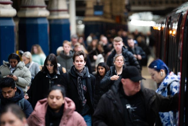 Passengers in Liverpool Street Station, London