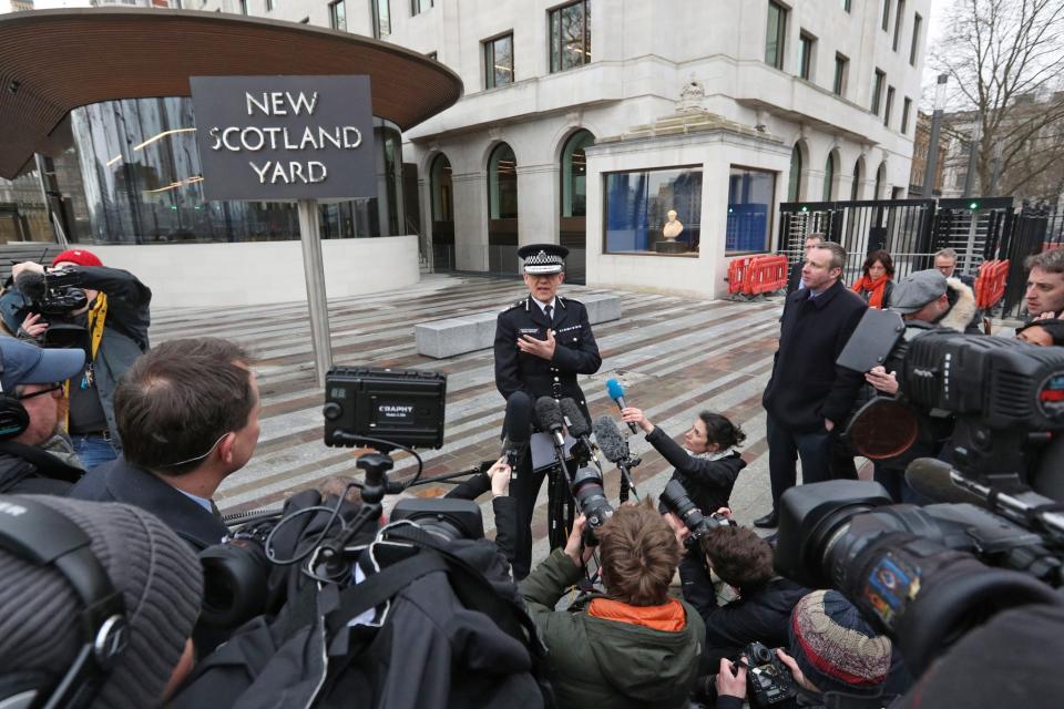 Mark Rowley speaking outside Scotland Yard day after terrorist attack