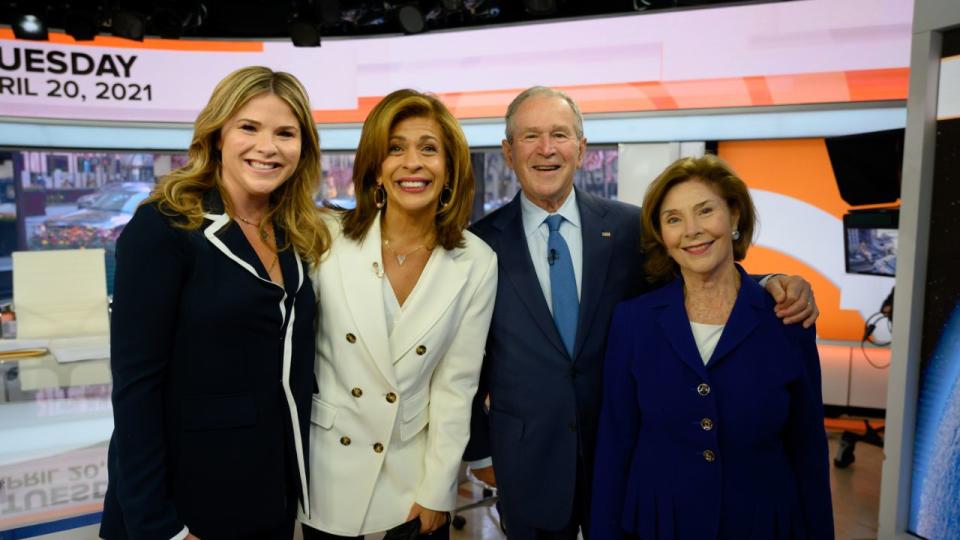 TODAY – Pictured: Hoda Kotb, Jenna Bush Hager, George W. Bush and Laura Bush on Tuesday, April 20, 2019 –