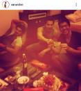 Varun's Instagram debut and big screen debut happened simultaneously in 2012. His first post features him celebrating with his close friends, which includes a reclining Arjun Kapoor relaxing on a chair.