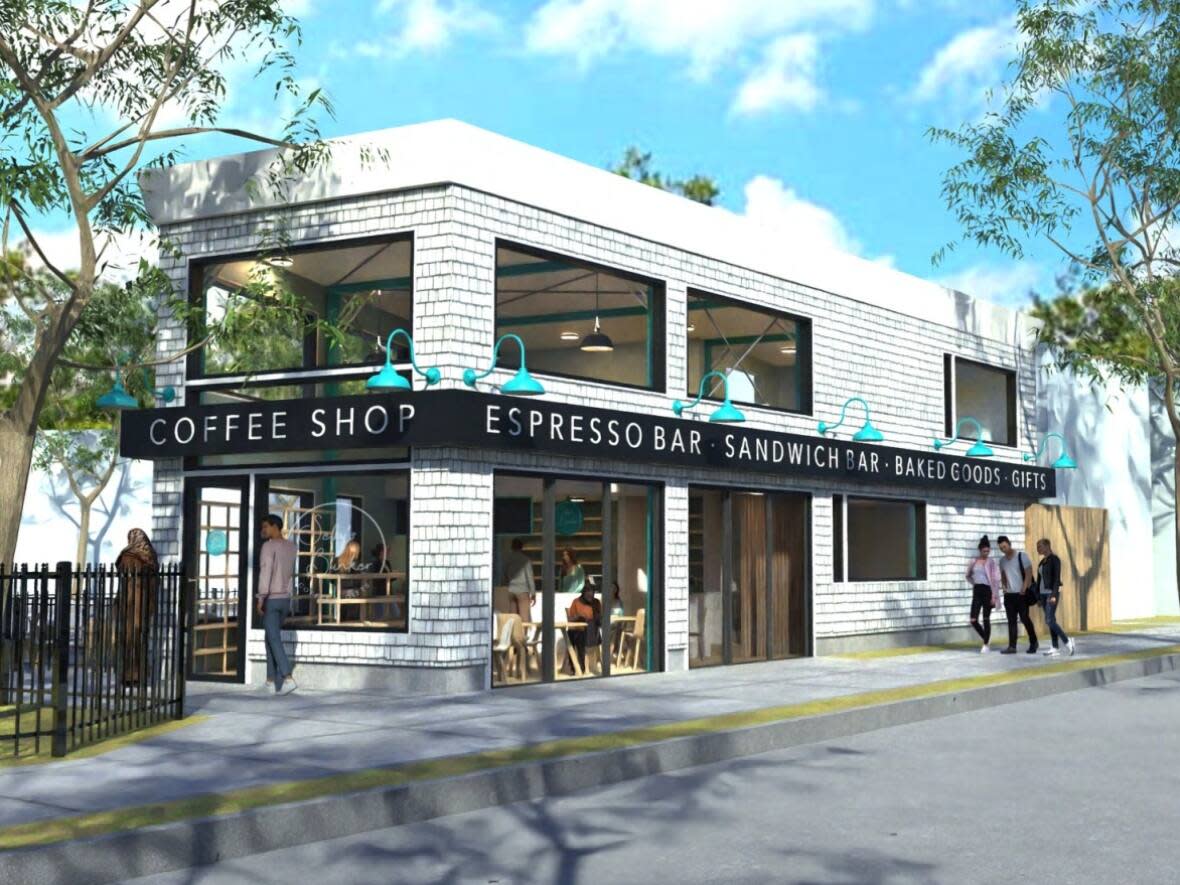 The proposed design for a new location of Selby's Bunker Coffee and Gifts on Chebucto Road in Halifax.  (Jason Selby, Peter Henry and David Chaisson - image credit)