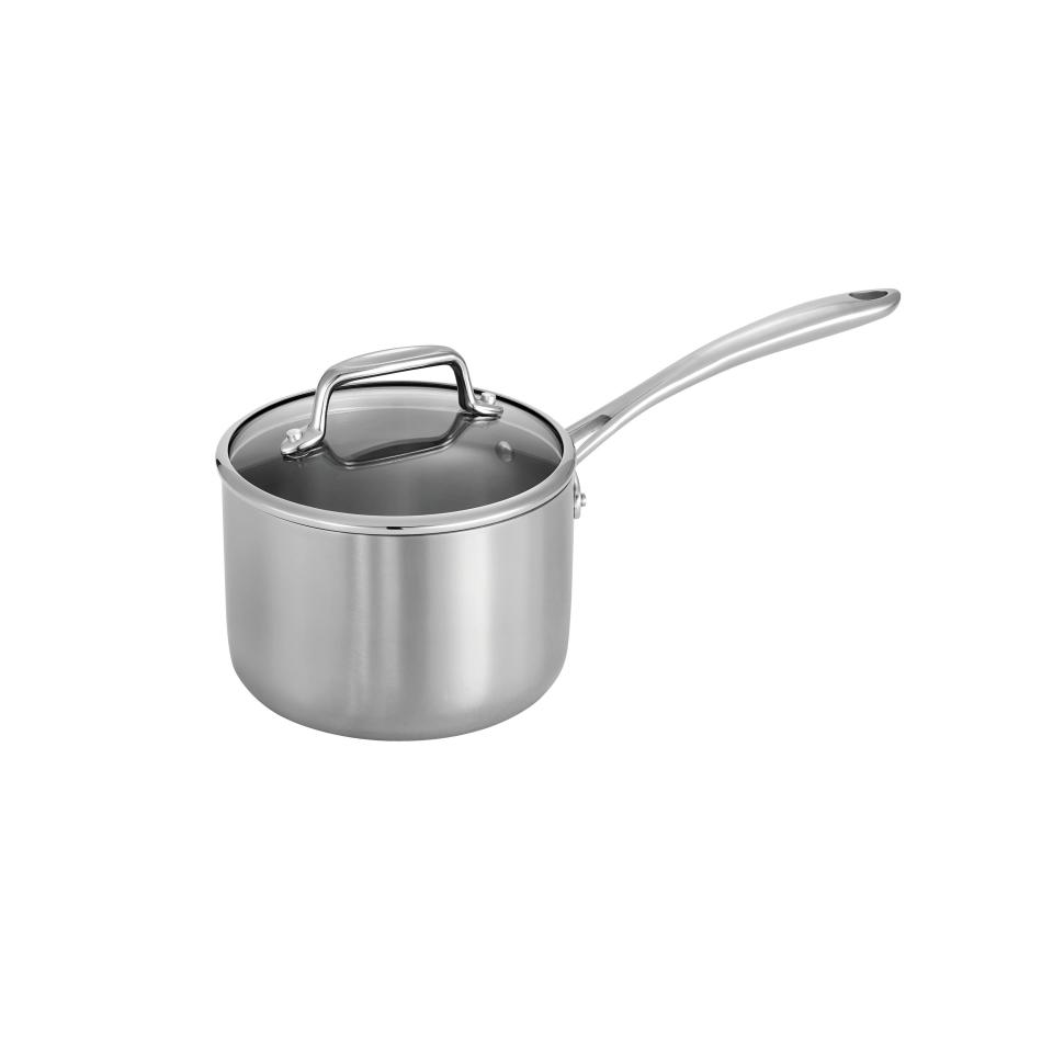 Tri-Ply Clad Covered Stainless Steel Saucepan