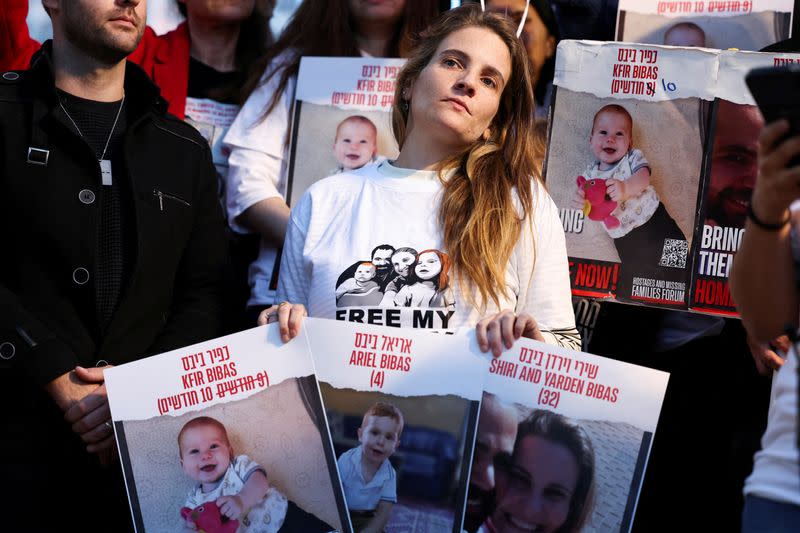 FILE PHOTO: Protest calling for the immediate release of hostages, in Tel Aviv