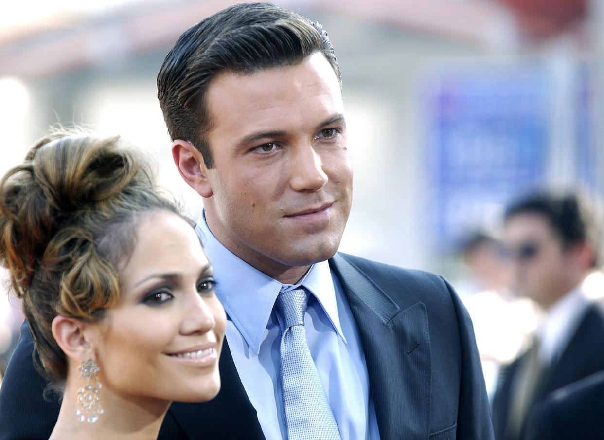 Jennifer Lopez and Ben Affleck during the Gigli premiere.