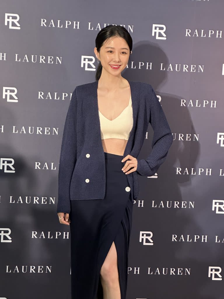 邵雨薇穿著Ralph Lauren春季新品亮相。（記者施春瑛攝）