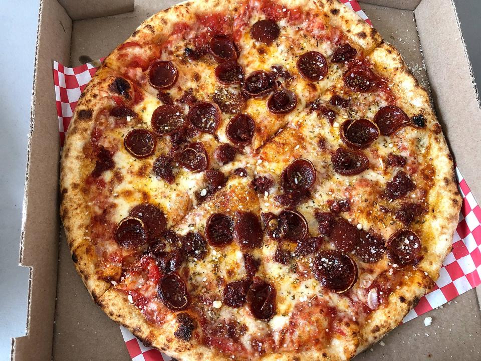 Not even the pepperoni pizza is run-of-the-mill at Ippa. This one, known as Peppi Squared, features a choice among four kinds of pepperoni.