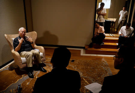 FILE PHOTO: Malaysia's former prime minister Najib Razak speaks to Reuters during an interview in Langkawi, Malaysia June 19, 2018. REUTERS/Edgar Su/File Photo