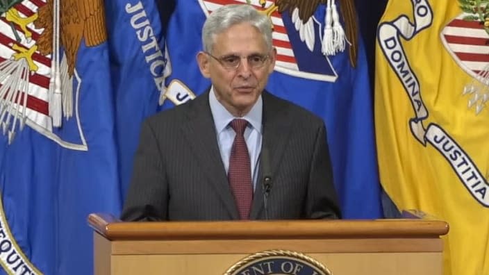 This photo shows Attorney General Merrick B. Garland announcing the Justice Department’s Combating Redlining Initiative in October 2021 to confront lending discrimination against communities of color. The department and Lakeland Bank have now reached a $13 million settlement in a court case alleging redlining. (Photo: Screenshot/YouTube.com/The Justice Department)