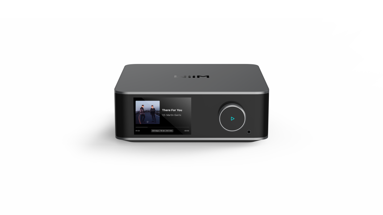  WiiM Ultra streamer with touchscreen display. 