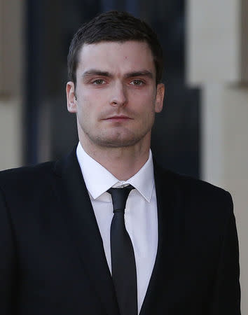 Sunderland soccer player Adam Johnson leaves Bradford Crown Court in Bradford, Britain February 10, 2016. REUTERS/Andrew Yates