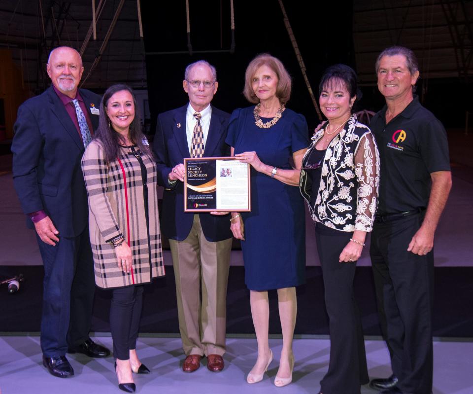 The Circus Arts Conservatory recently hosted its fifth annual Legacy Society Luncheon at Sailor Circus Arena, celebrating a successful year with more than 50 Legacy Society members and major donors. From left, CAC vice president of philanthropy Zoltan Karpathy, executive VP Jennifer Mitchell, 2022 Legacy honorees Martin and Barbara Bowling, and CAC founders Pedro Reis and Dolly Jacobs-Reis. A highlight was special performances by students from the Booker Middle School Magnet Program, which enables students to train in the circus arts while earning academic credits. Info: circusarts.org.