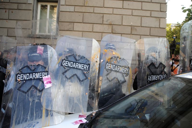 People take part in an anti-government demonstration in Sofia