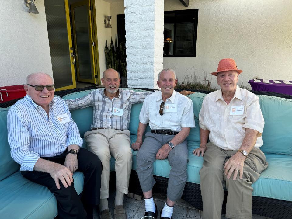 Andrew Zichichi, Basil Xipolitos, Frank Sandin and Charles Priest enjoy an evening of music and wonderful views at the Palm Springs Opera Guild season closer on May 1, 2024.