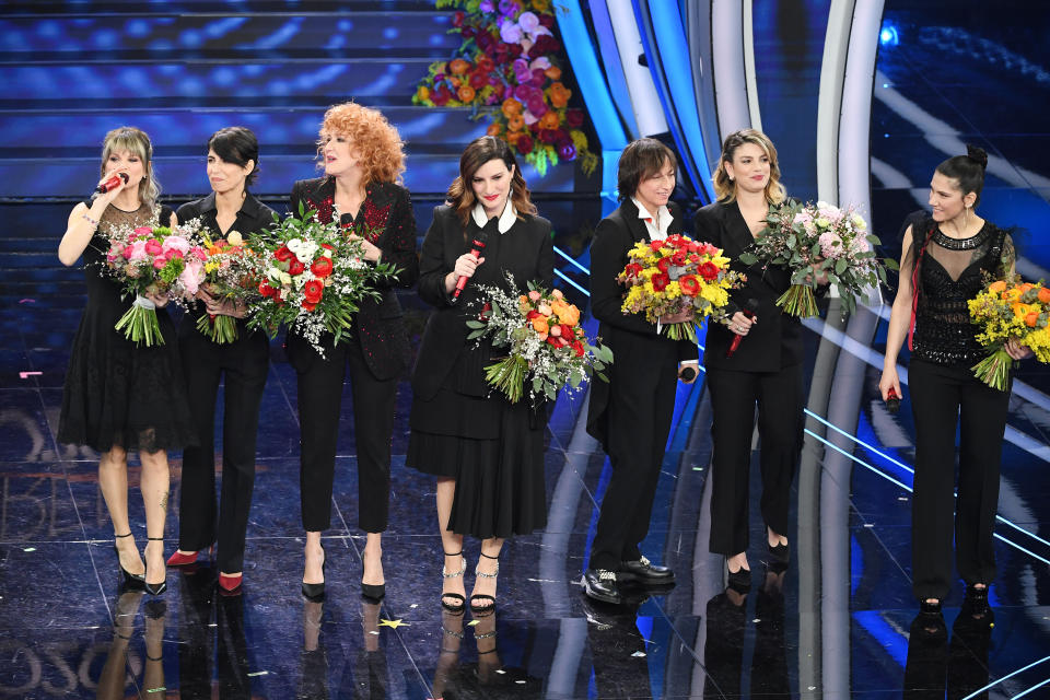 Alessandra Amoroso, Giorgia, Fiorella Mannoia, Laura Pausini, Gianna Nannini, Elisa e Emma Marrone (Photo by Daniele Venturelli/Getty Images)