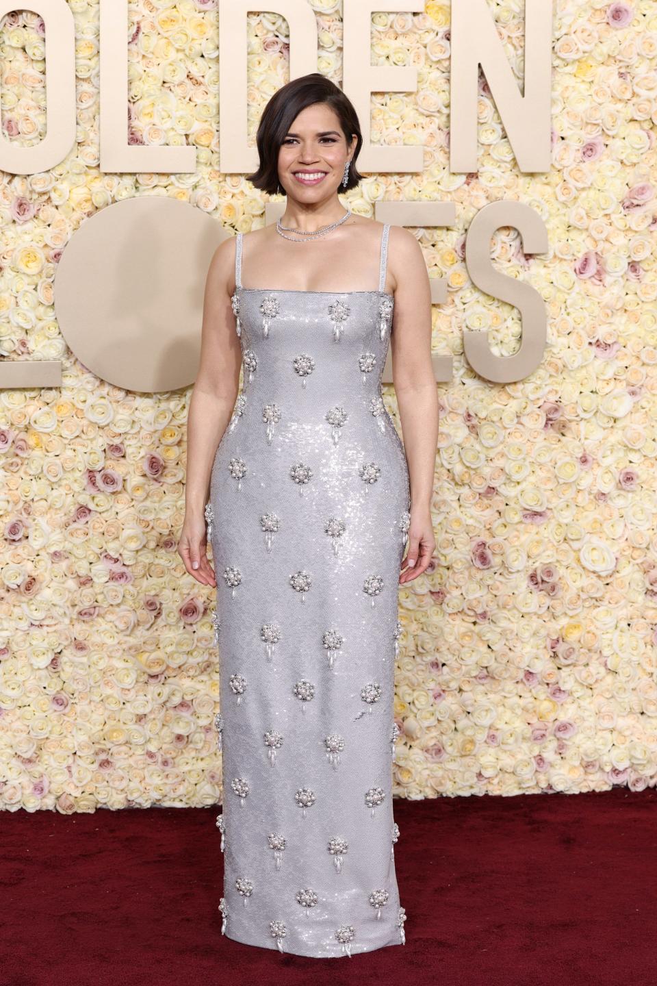 America Ferrera attends the 2024 Golden Globes.