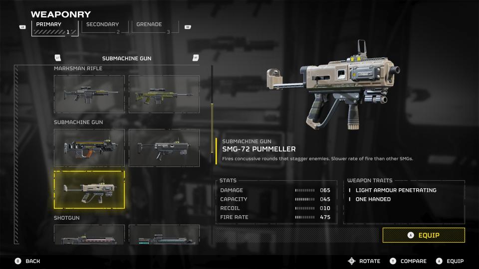 Helldivers 2 best weapons - SMG-72 Pummeller