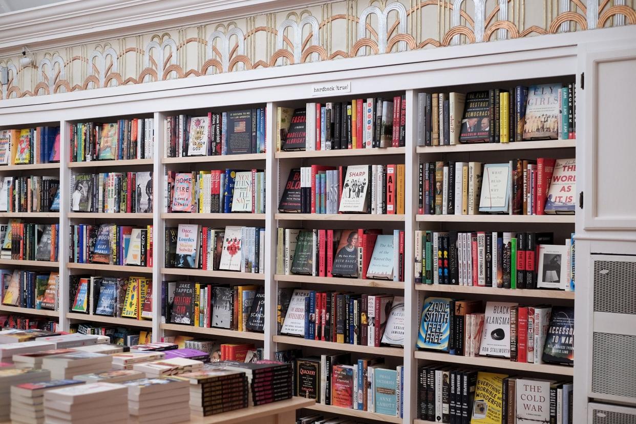 A view of the shelves at Skylark Bookshop in spring 2020.