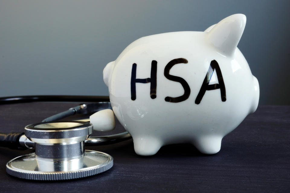 Piggybank with the letters HSA written on the side