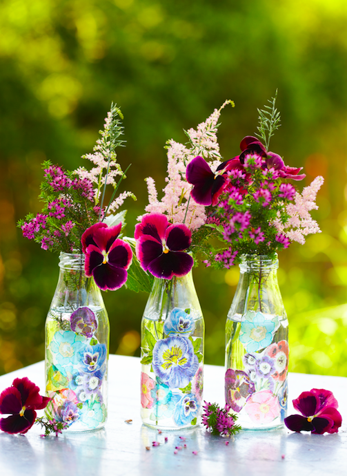 decoupage glass bottles photo