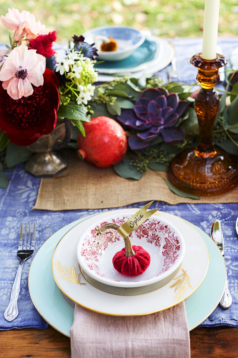 Velvet Pumpkin Place Card