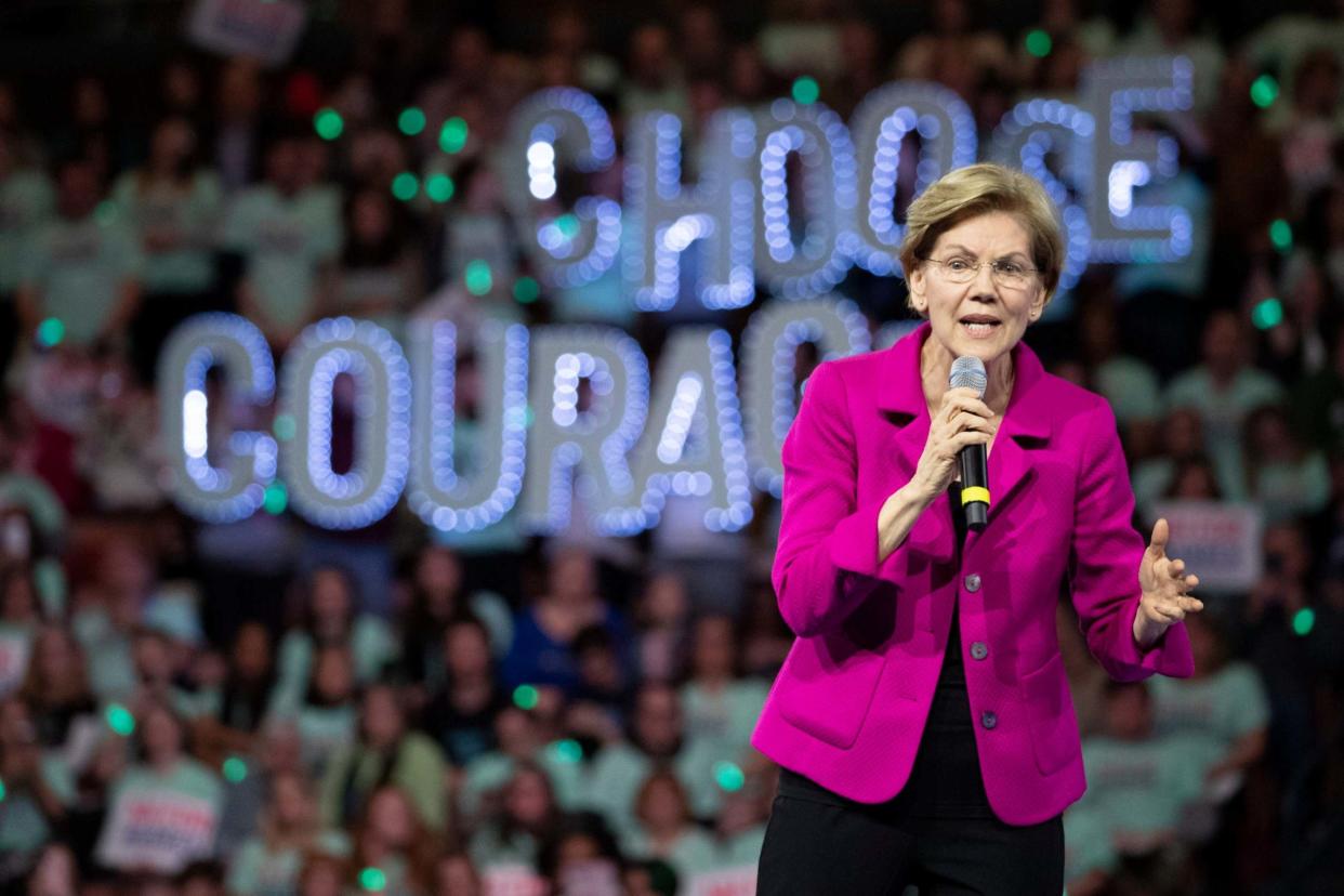 Hobbled by sexism: Democratic presidential race candidate Elizabeth Warren has struggled to gain momentum despite her command of policy detail and glittering CV: AP