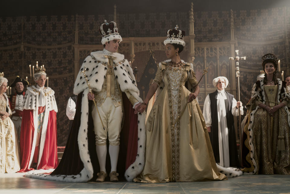 Corey Mylchreest and India Amarteifio in <i>Queen Charlotte</i><span class="copyright">LIAM DANIEL/NETFLIX—© 2023 Netflix, Inc.</span>