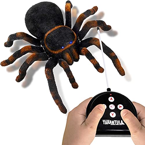 ArtCreativity Remote Control Spider, Includes 1 Tarantula and 1 Controller, Spooky RC Spider Prank Toy with 8 Individually Moving Legs, Furry Texture, and Light Up Eyes, Great Prank Toy for Kids